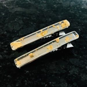 RESTOCK! Gold Foil Resin Clips 2” (Set of 2)